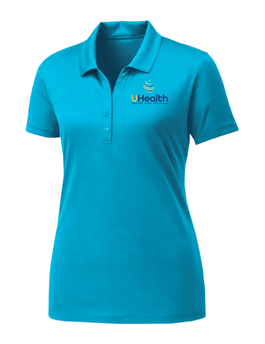 Womens Sapphire Blue PosiCharge Competitor Polo w/Uhealth Logo