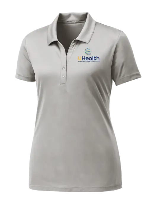 Womens Very Light Grey PosiCharge Competitor Polo w/Uhealth Logo