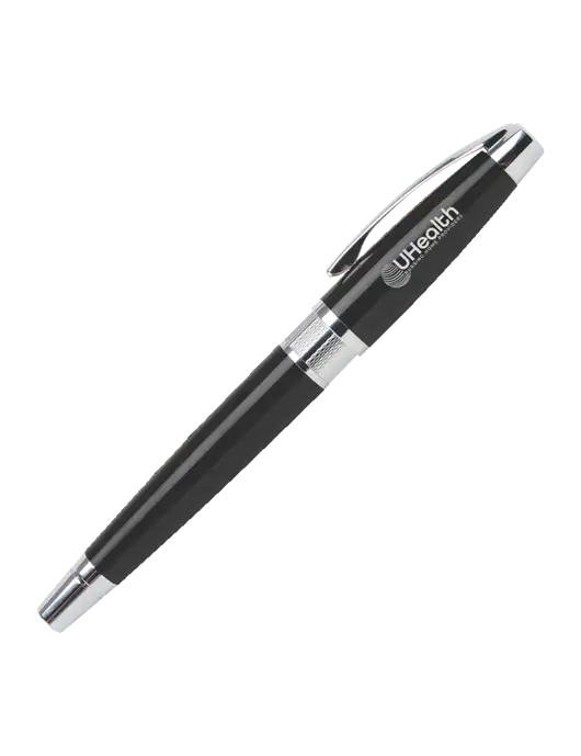 Masscotti Black Rollerball Pen - Black Ink w/Uhealth Logo