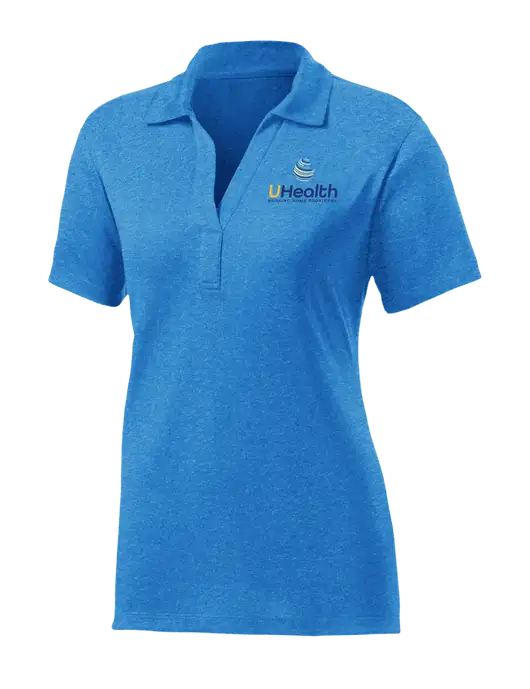Womens Sapphire Blue Heather Contender Polo w/Uhealth Logo