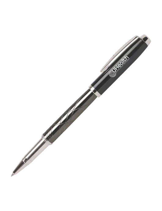 Modernist Black Rollerball Pen - Black Ink w/Uhealth Logo