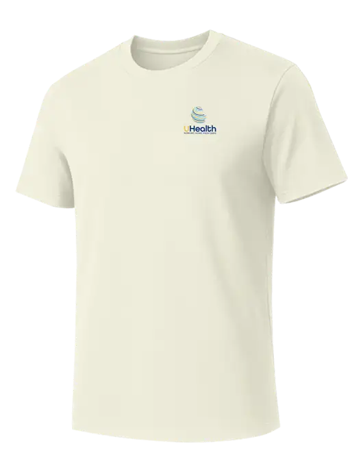 Allmade White Sand Organic Cotton Tee w/Uhealth Logo