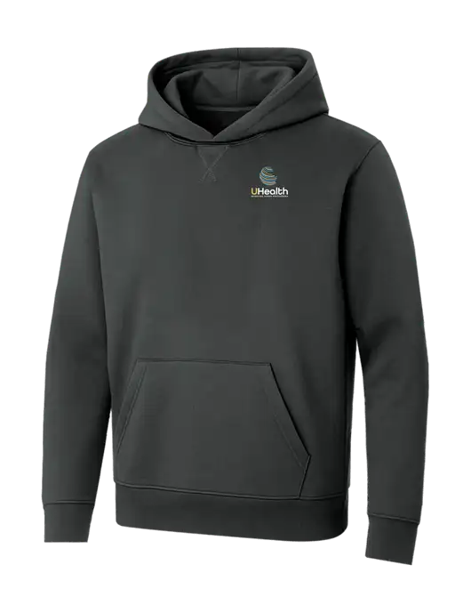 Allmade Charcoal Grey Organic French Terry Pullover Hoodie w/Uhealth Logo