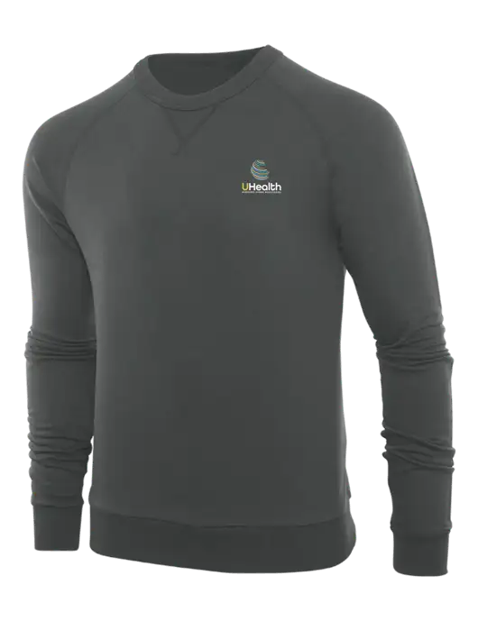 Allmade Charcoal Grey Organic French Terry Crewneck Sweatshirt w/Uhealth Logo