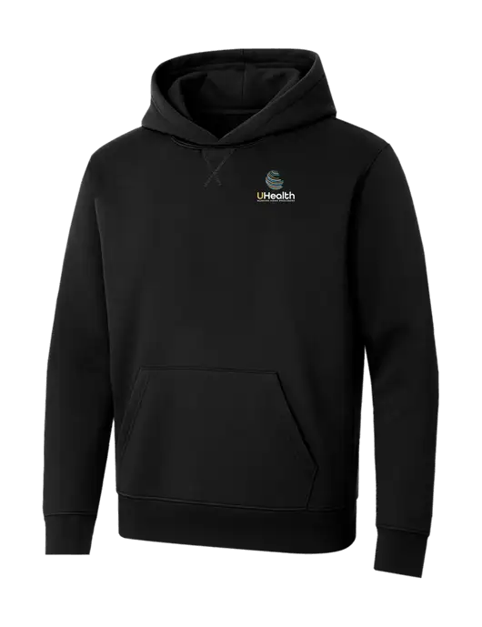 Allmade Deep Black Organic French Terry Pullover Hoodie w/Uhealth Logo