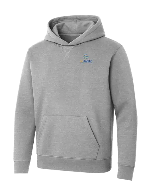 Allmade Granite Grey Heather Organic French Terry Pullover Hoodie w/Uhealth Logo