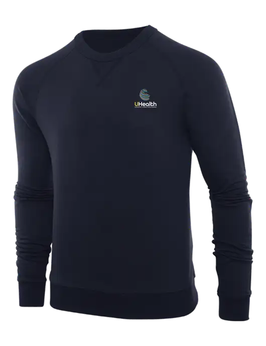 Allmade Dark Navy Organic French Terry Crewneck Sweatshirt w/Uhealth Logo