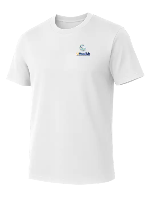 Allmade Bright White Organic Cotton Tee w/Uhealth Logo
