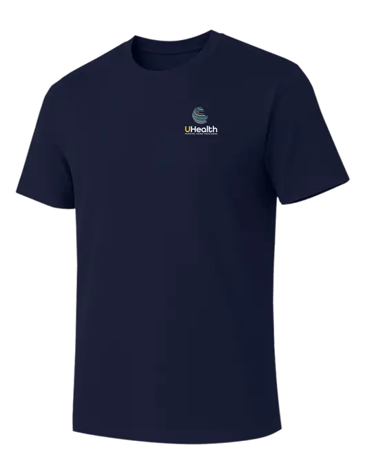 Allmade Dark Navy Organic Cotton Tee w/Uhealth Logo