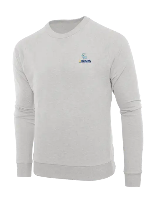 Allmade Granite Grey Heather Organic French Terry Crewneck Sweatshirt w/Uhealth Logo