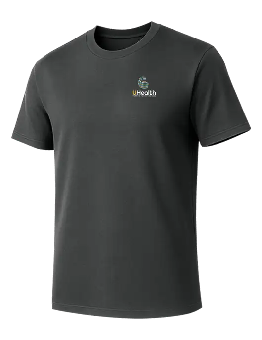 Allmade Charcoal Grey Organic Cotton Tee w/Uhealth Logo