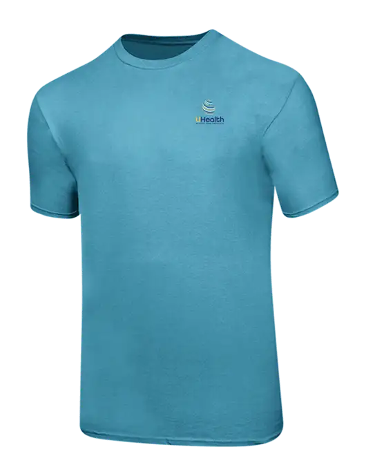 Ring Spun Light Sapphire 4.5 oz T-Shirt w/Uhealth Logo