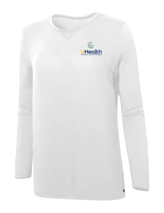 Wink White Womens Long Sleeve Layer Tee w/Uhealth Logo