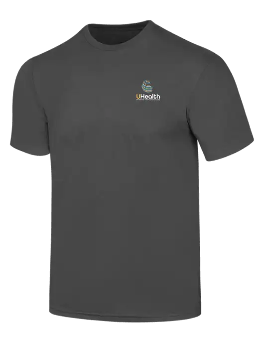 Simply Soft Charcoal 4.5oz  Poly/Combed Ring Spun Cotton T-Shirt w/Uhealth Logo