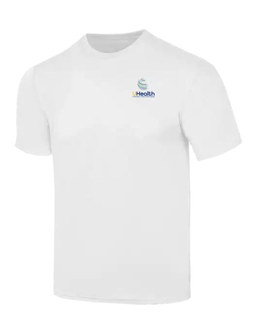 Simply Soft White 4.5oz  Poly/Combed Ring Spun Cotton T-Shirt w/Uhealth Logo