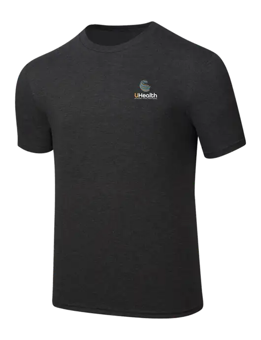 Simply Soft Black Frost 4.5oz  Poly/Combed Ring Spun Cotton T-Shirt w/Uhealth Logo