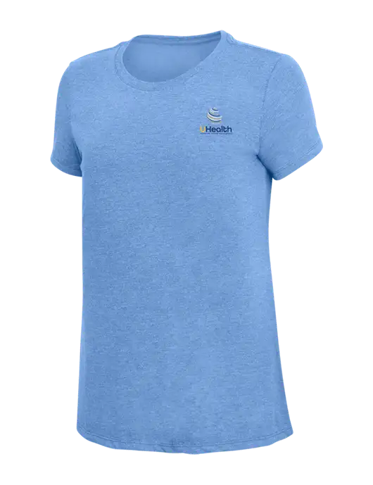 Womens Simply Soft Maritime Frost 4.5oz Poly/Combed Ring Spun Cotton T-Shirt
 w/Uhealth Logo