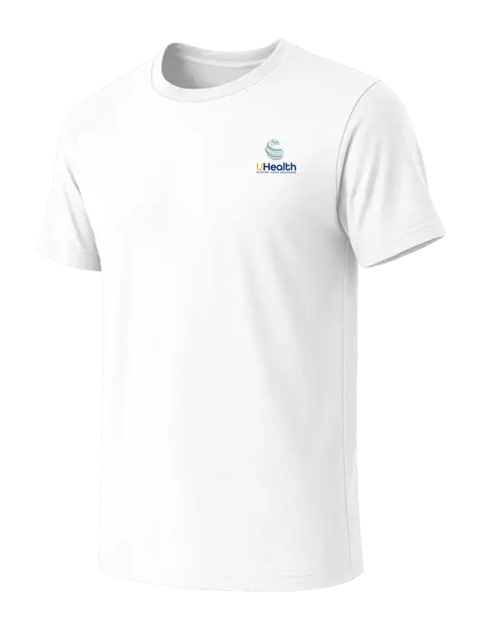 BELLA+CANVAS White Blend CVC Short Sleeve Tee w/Uhealth Logo