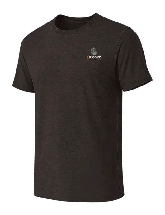 BELLA+CANVAS Dark Grey Heather CVC Short Sleeve Tee w/Uhealth Logo