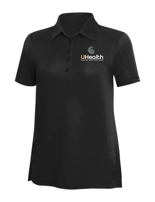 TravisMathew Black Solid Womens Oceanside Polo w/Uhealth Logo
