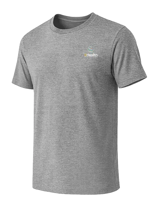 BELLA+CANVAS Heather Grey CVC Short Sleeve Tee w/Uhealth Logo