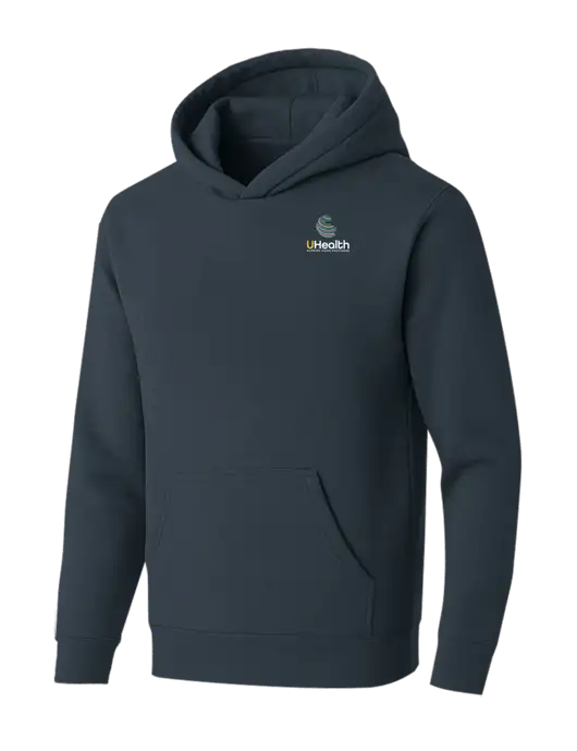 BELLA+CANVAS Dark Grey Sponge Fleece Pullover Hoodie w/Uhealth Logo