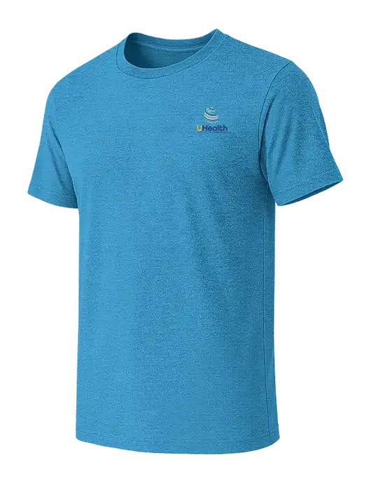 BELLA+CANVAS Heather Sapphire CVC Short Sleeve Tee w/Uhealth Logo