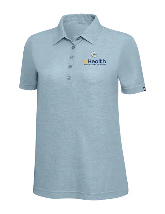 TravisMathew Light Blue Heather Womens  Oceanside Polo w/Uhealth Logo