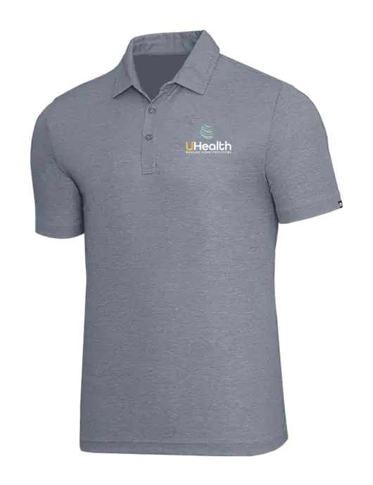 TravisMathew Navy Heather Oceanside Polo w/Uhealth Logo