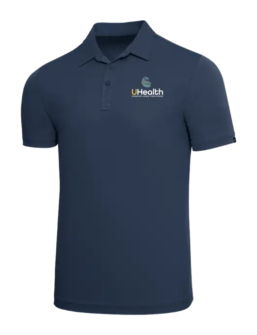 TravisMathew Navy Solid Oceanside Polo w/Uhealth Logo