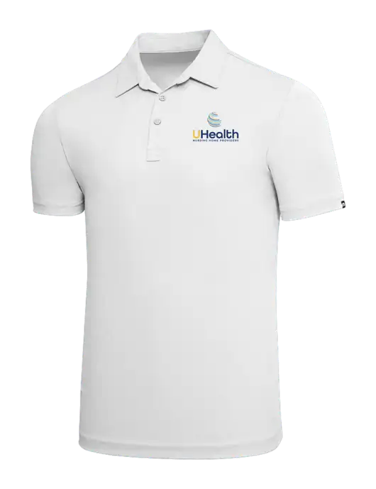 TravisMathew White Solid Oceanside Polo w/Uhealth Logo