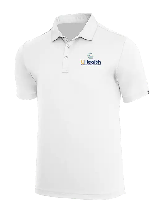TravisMathew White Coto Performance Polo w/Uhealth Logo