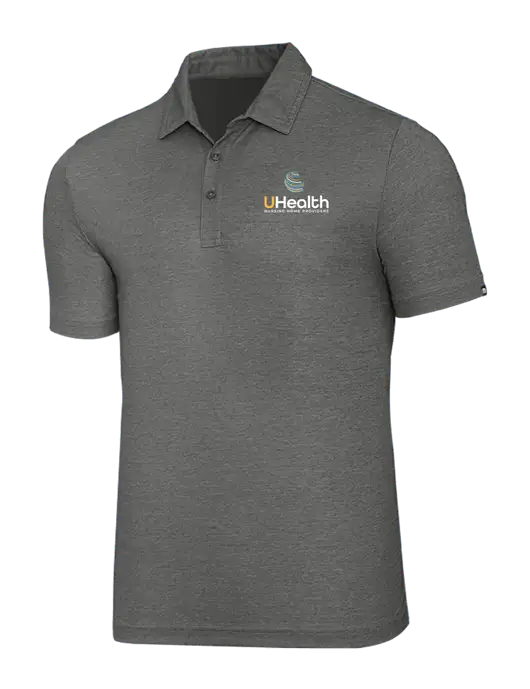 TravisMathew Grey Heather Oceanside Polo w/Uhealth Logo