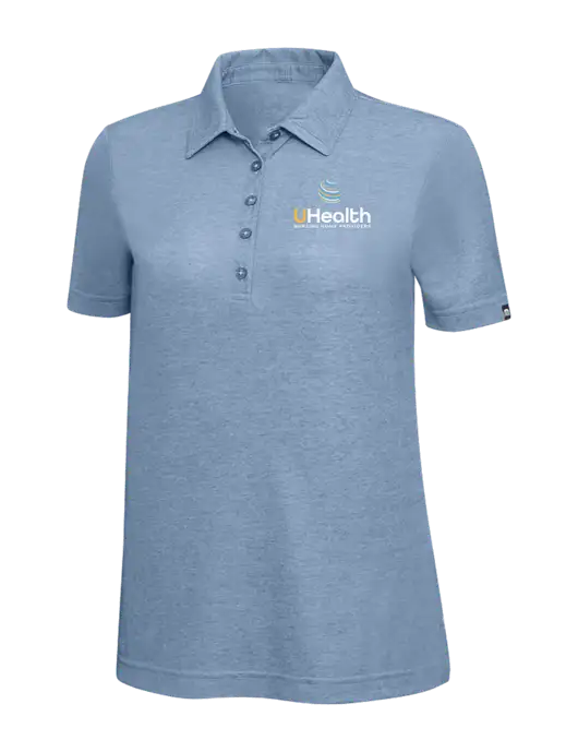 TravisMathew Slate Blue Heather Womens Oceanside Polo w/Uhealth Logo