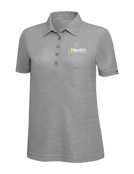 TravisMathew Grey Heather Womens Oceanside Polo w/Uhealth Logo