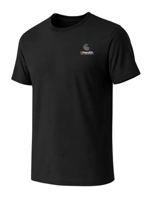 BELLA+CANVAS Black CVC Short Sleeve Tee w/Uhealth Logo
