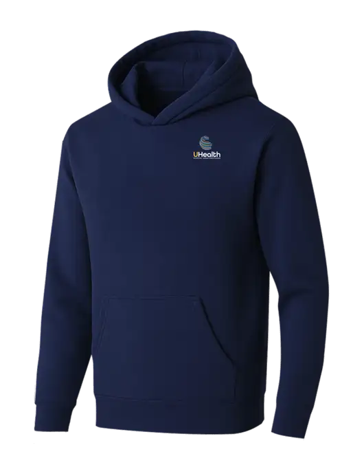 BELLA+CANVAS Navy Sponge Fleece Pullover Hoodie w/Uhealth Logo