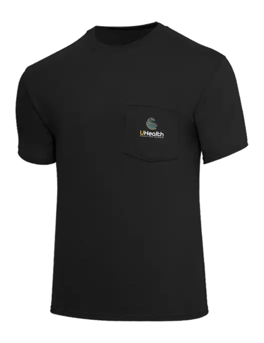 Core Blend Black Pocket T-Shirt w/Uhealth Logo