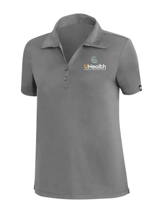 TravisMathew Med Dark Grey Womens Coto Performance Polo w/Uhealth Logo
