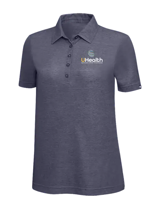 TravisMathew Navy Heather Womens Oceanside Polo w/Uhealth Logo