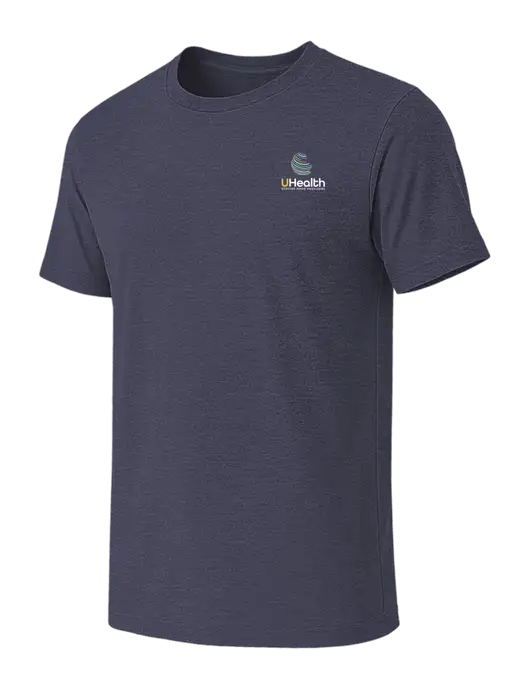 BELLA+CANVAS Heather Navy CVC Short Sleeve Tee w/Uhealth Logo