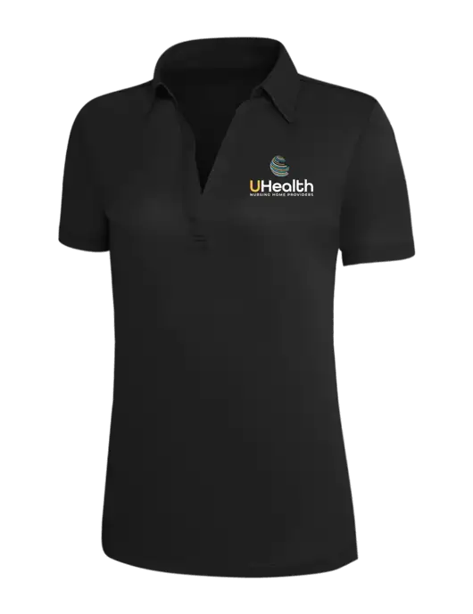 Black Silk Touch Womens Performance Polo w/Uhealth Logo