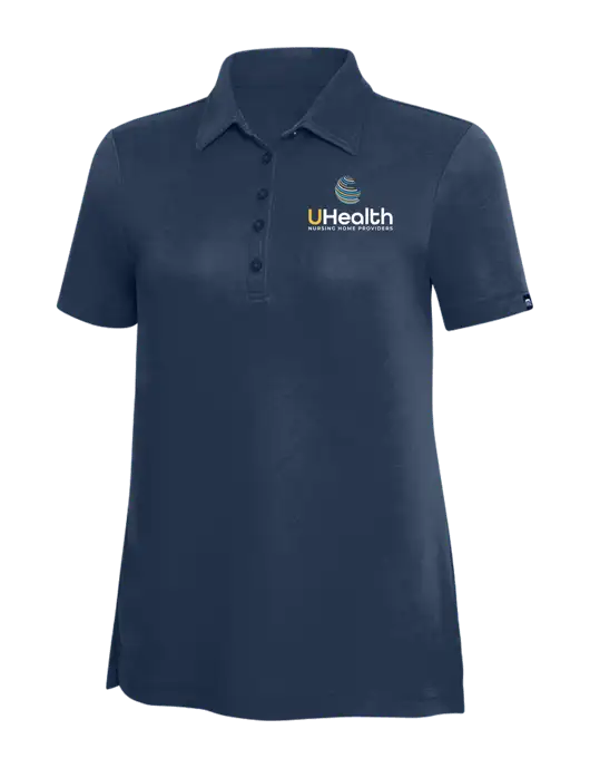 TravisMathew Navy Solid Womens Oceanside Polo w/Uhealth Logo