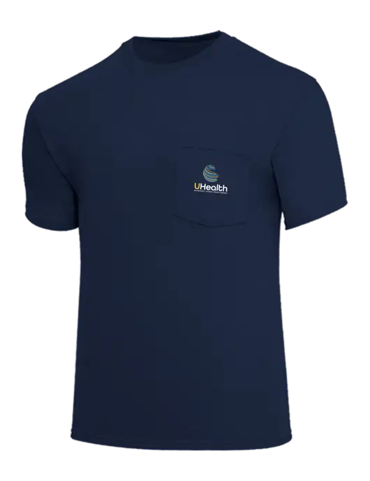 Core Blend Navy Pocket T-Shirt w/Uhealth Logo