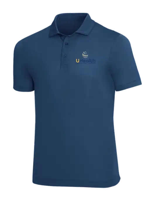 Mercer+Mettle Very Dark Sapphire Blue Stretch Jersey Polo w/Uhealth Logo
