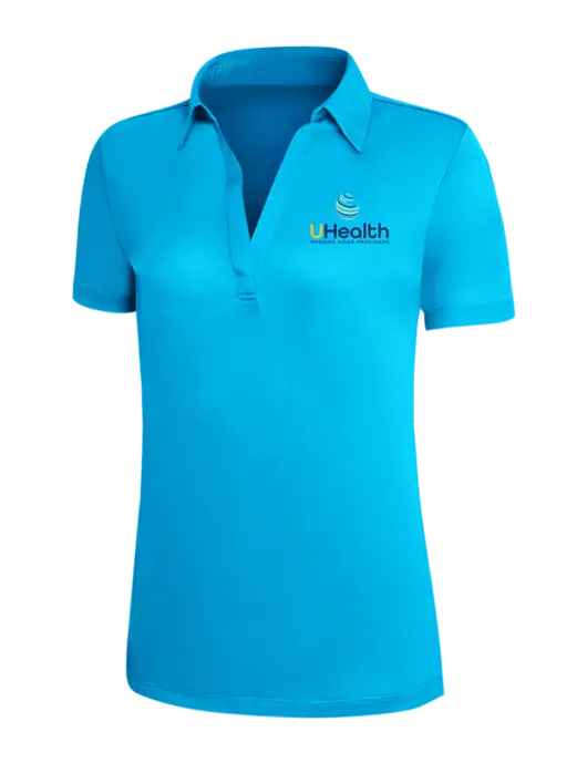 Sapphire Blue Silk Touch Womens Performance Polo w/Uhealth Logo