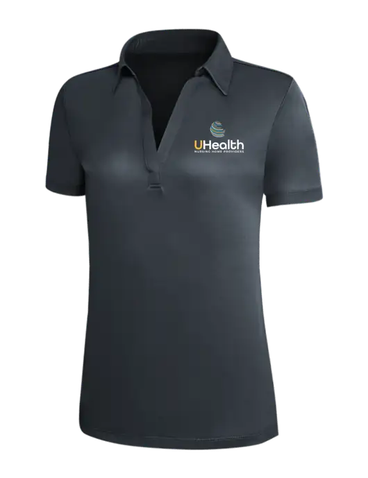 Dark Grey Silk Touch Womens Performance Polo w/Uhealth Logo
