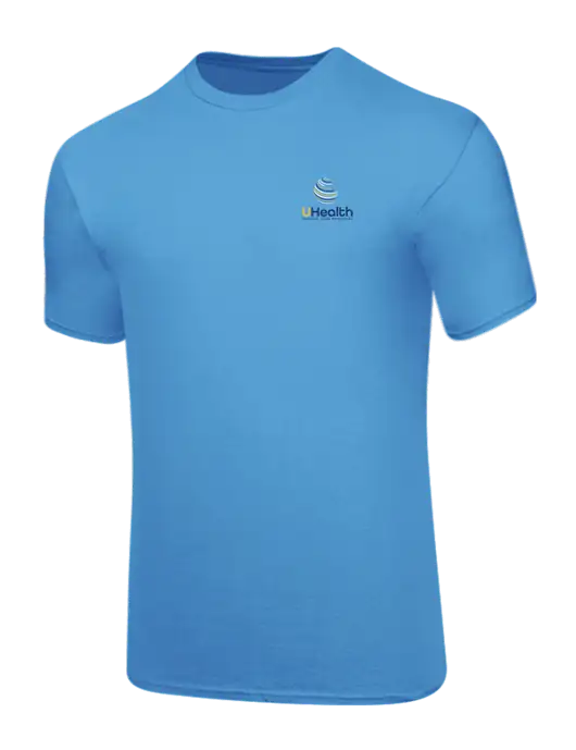 Core Blend Light Sapphire Blue T-Shirt w/Uhealth Logo