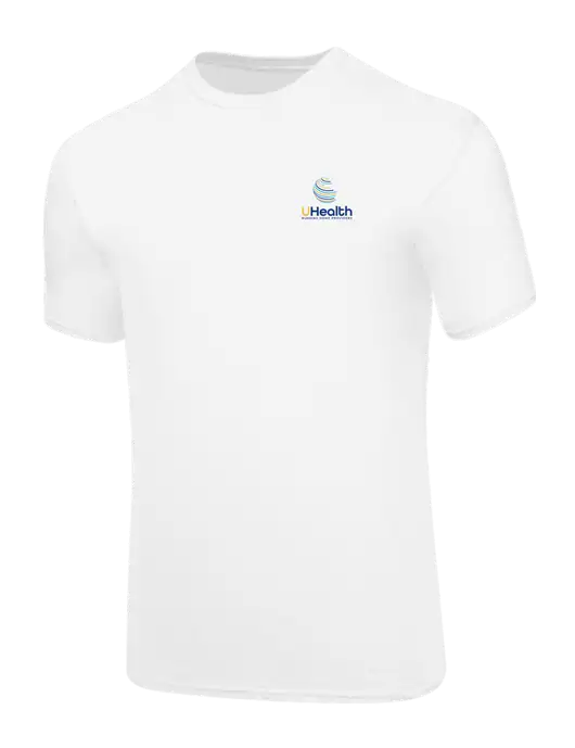Core Blend White T-Shirt w/Uhealth Logo