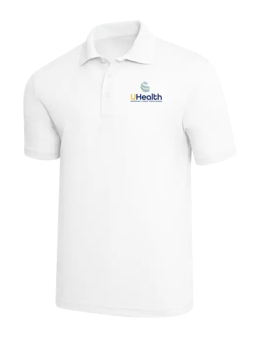 White PosiCharge RacerMesh Polo w/Uhealth Logo